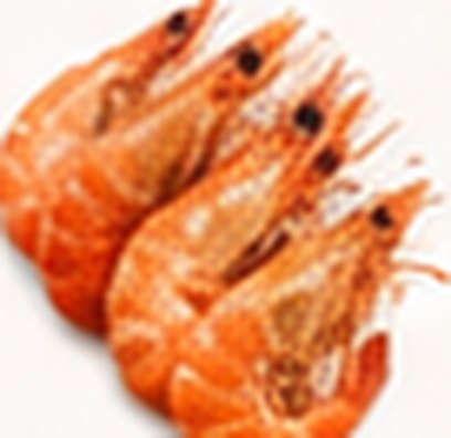 Cooked and peeled king prawns.