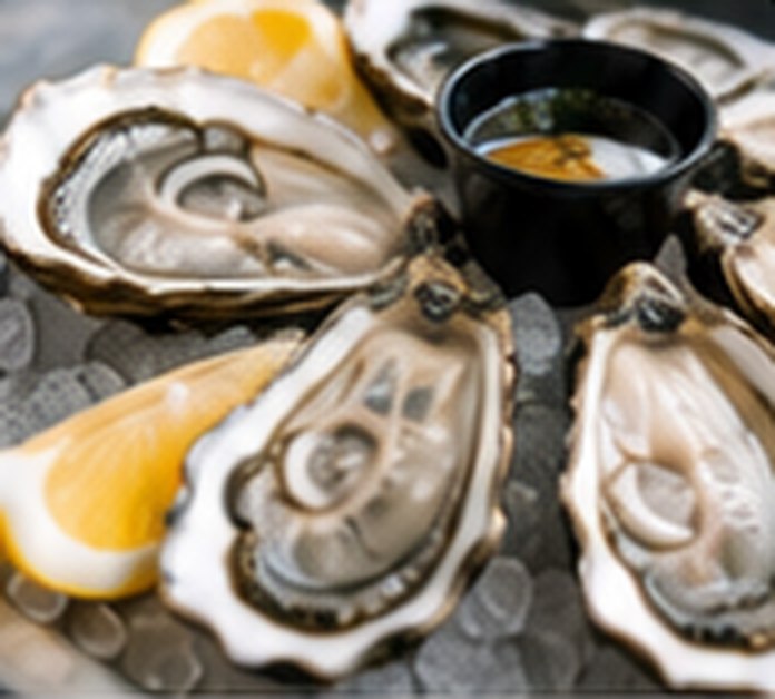 Freshly shucked Sydney rock oysters with lemon.