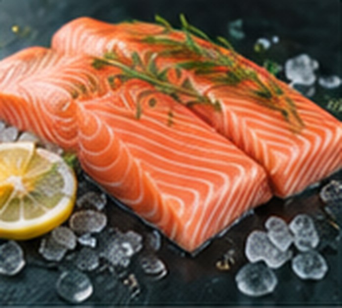 Tasmanian salmon fillets with lemon and herbs.